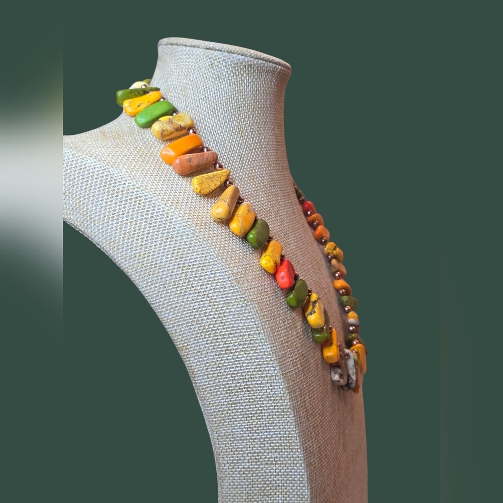 Multicolor Chunky Howlite Necklace - Picture 3 of 5